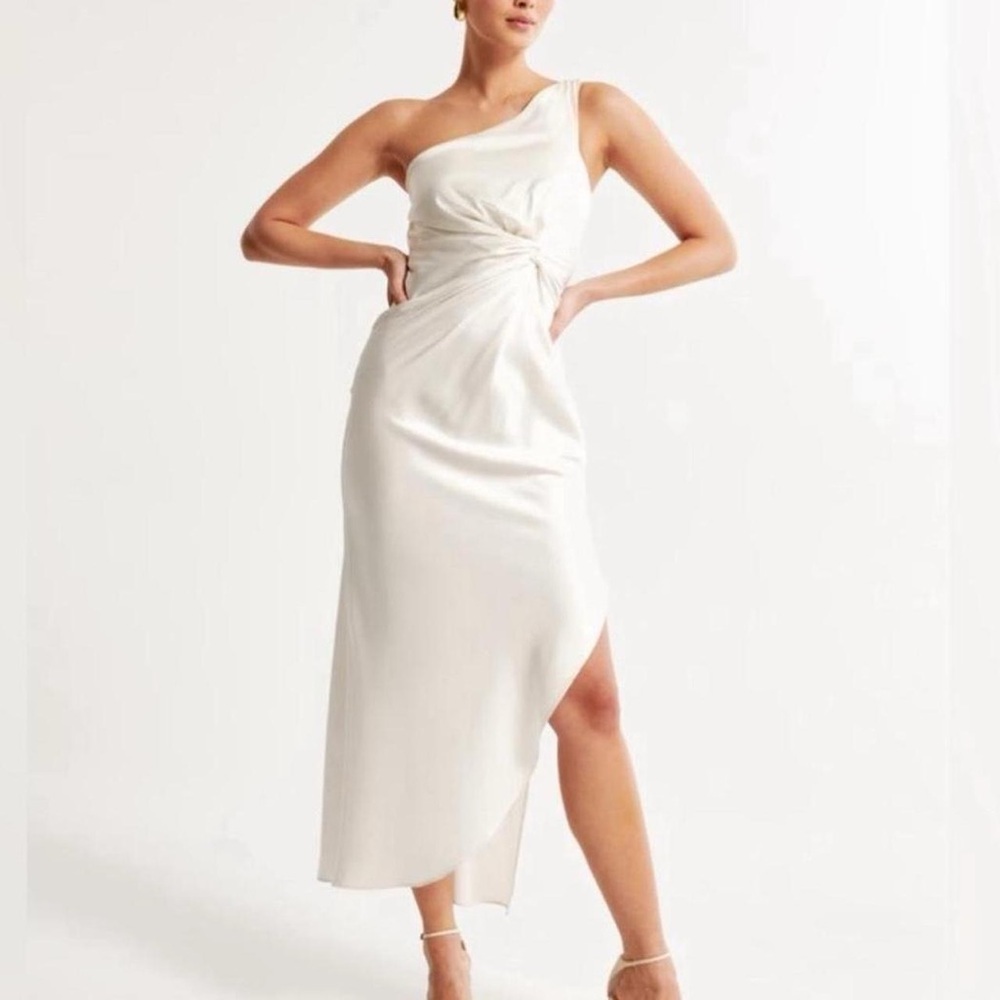 Abercrombie & fitch White One-Shoulder Dress